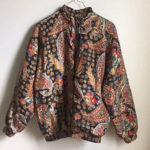 Robert Stock | Vintage Silk Mixed Print Paisley Maximilist Wind Breaker Jacket